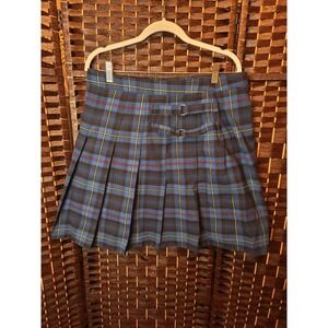 French Toast Plus‎ Size 20.5 Blue Plaid Pleated School Girl Skirt Cosplay Preppy